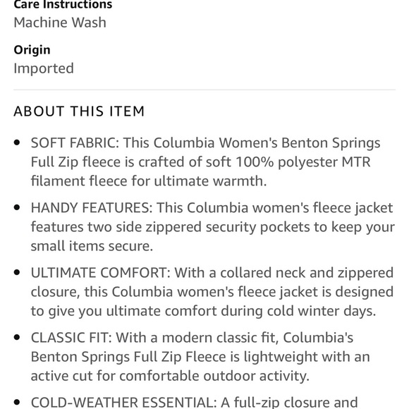 S NEW Columbia Benton Springs Fleece Jacket Dark Gray Full Zipper Women's Winter - Picture 9 of 9